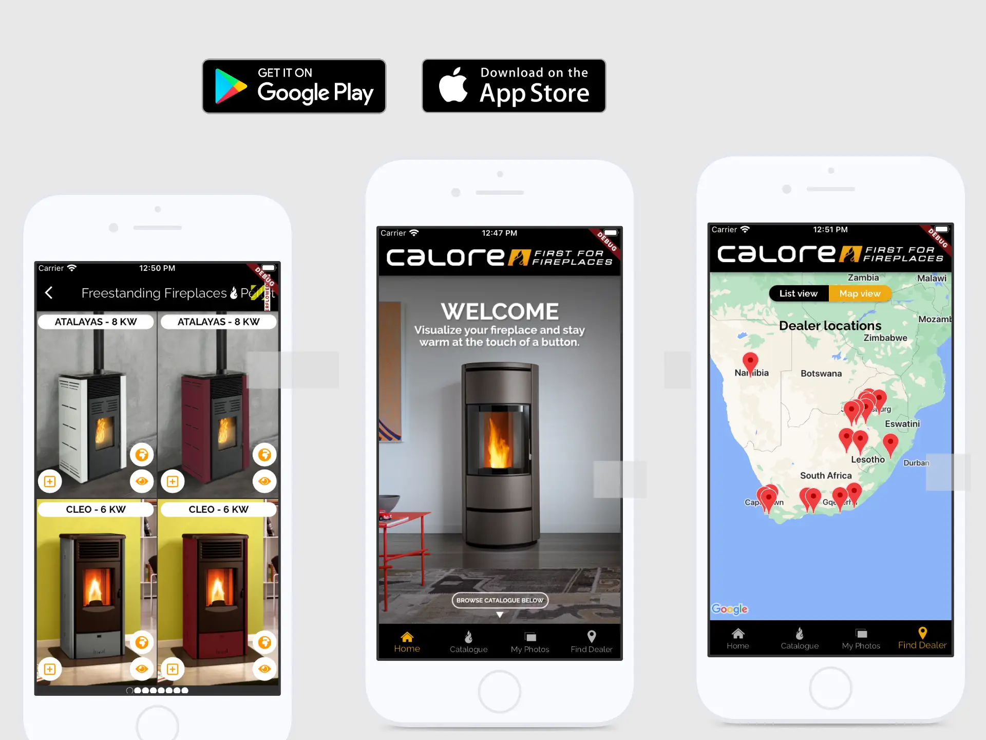 Calore Fireplaces Visualizer screenshot