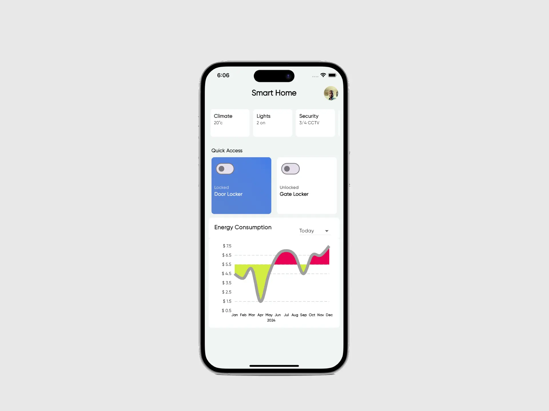 Smart Home UI screenshot